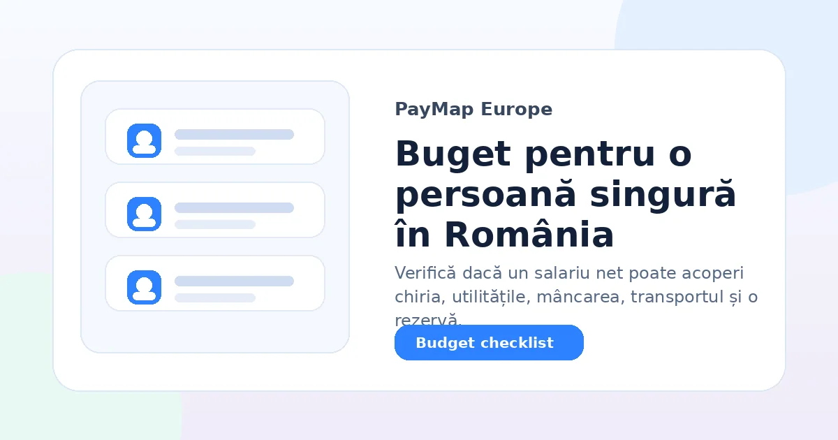 Buget pentru o persoană singură în România