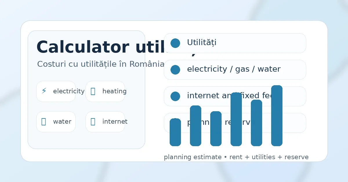 Costuri cu utilitățile în România: curent, gaz, apă și internet