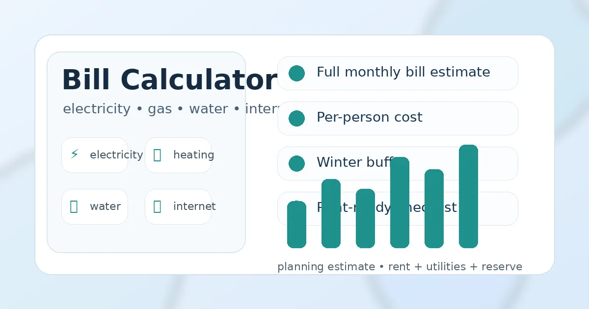 Utilities calculator for Europe dashboard