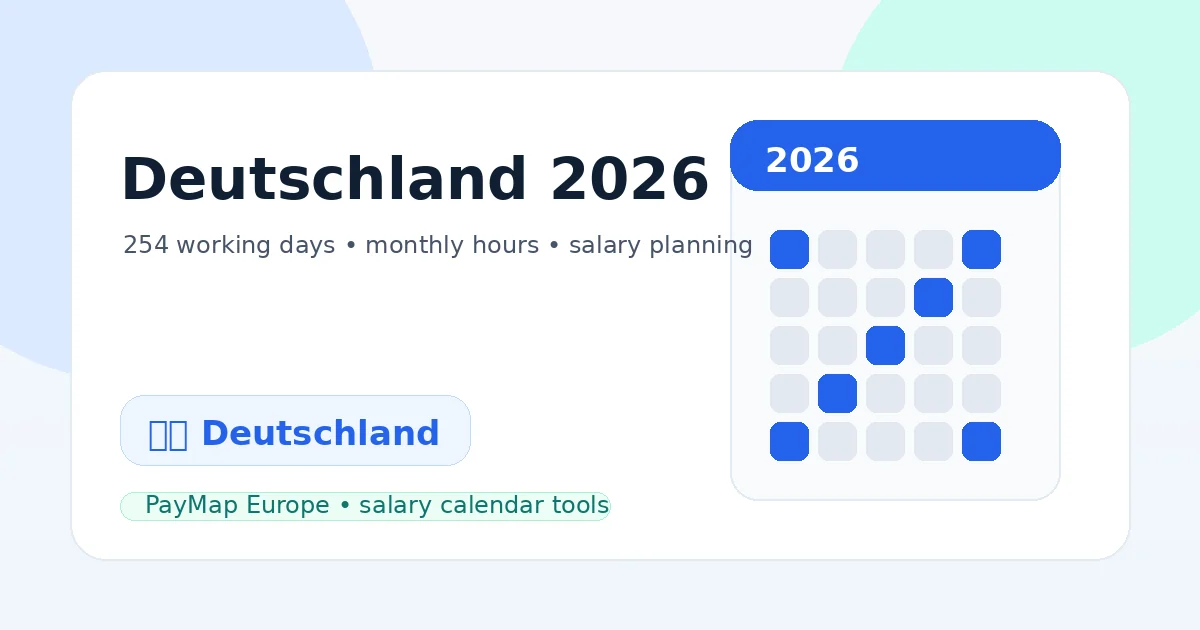 Arbeitstage 2026 in Deutschland: Kalender, Arbeitsstunden und Gehaltsplanung